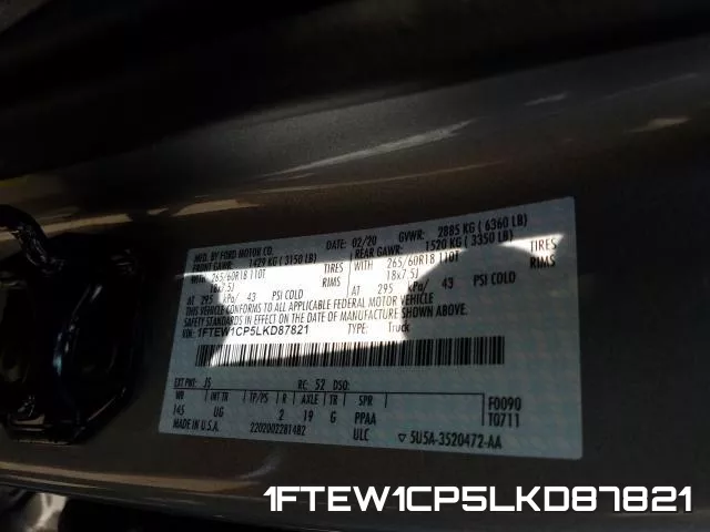 1FTEW1CP5LKD87821 фото 2
