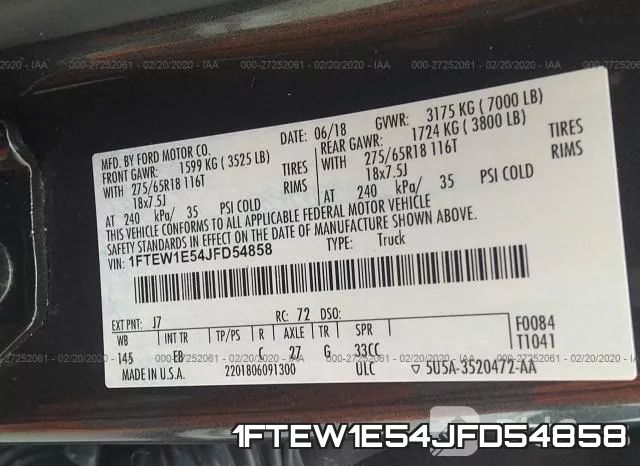 1FTEW1E54JFD54858 фото 10