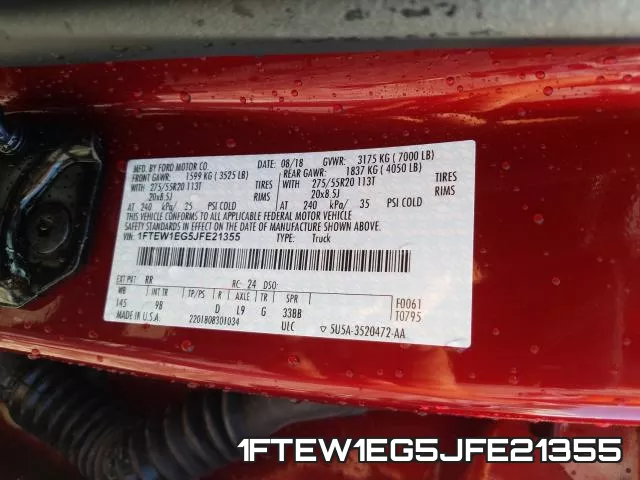 1FTEW1EG5JFE21355 фото 2