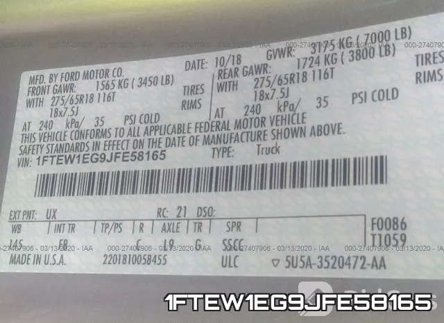 1FTEW1EG9JFE58165 фото 10