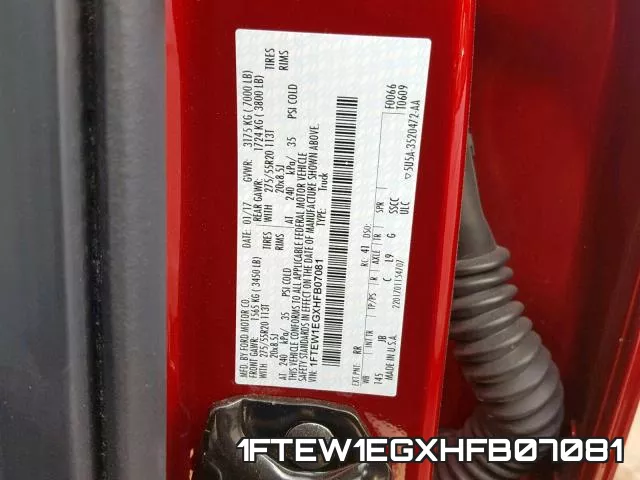 1FTEW1EGXHFB07081 фото 2
