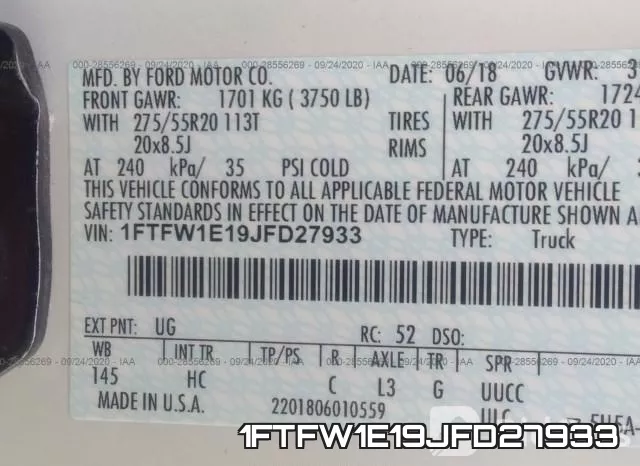 1FTFW1E19JFD27933 фото 10