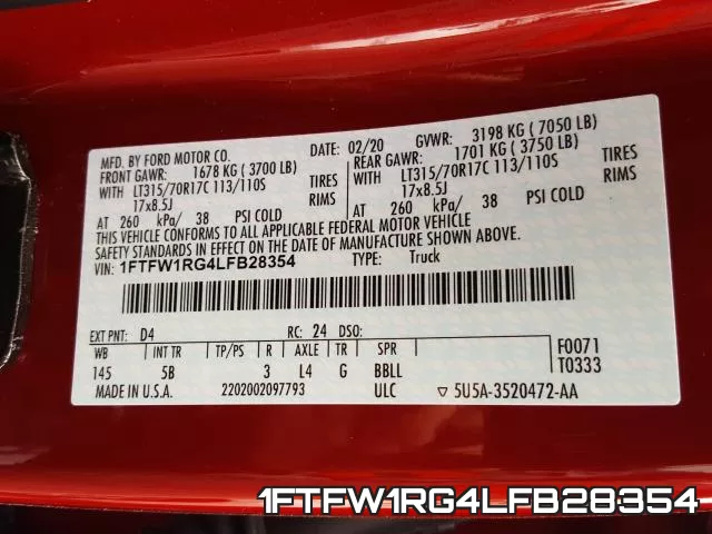 1FTFW1RG4LFB28354 фото 2