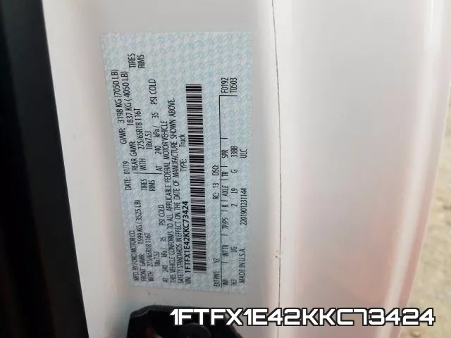 1FTFX1E42KKC73424 фото 2
