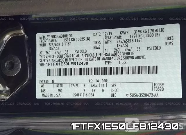 1FTFX1E50LFB12430 фото 10