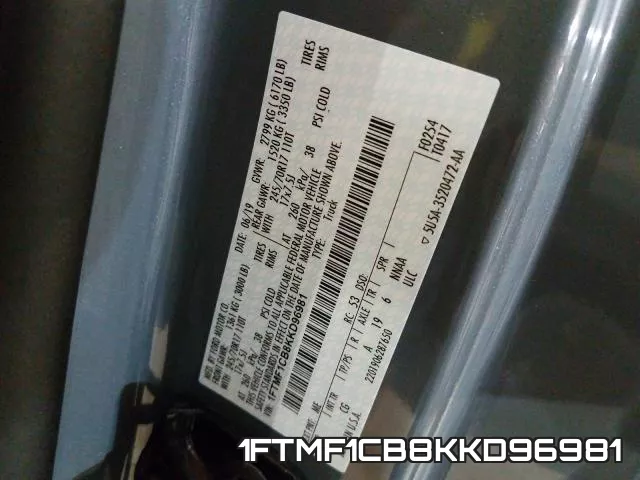 1FTMF1CB8KKD96981 фото 2