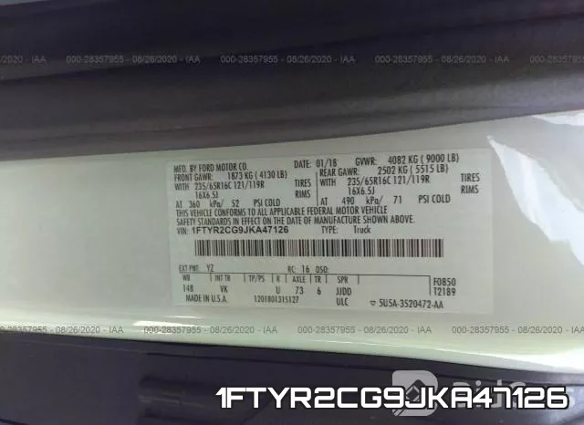 1FTYR2CG9JKA47126 фото 10