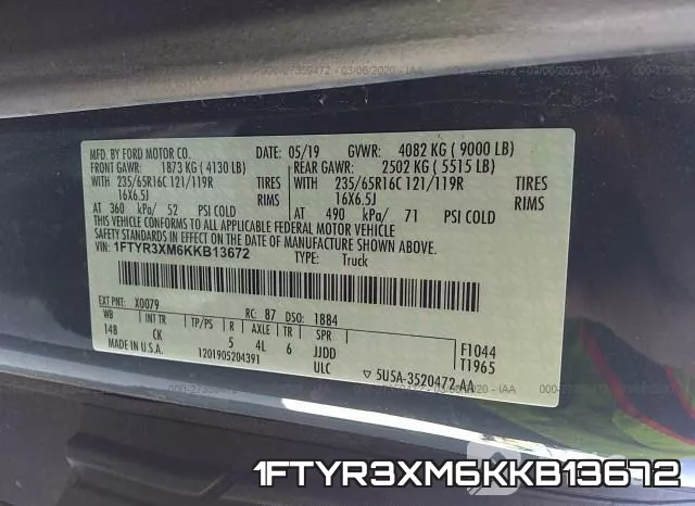 1FTYR3XM6KKB13672 фото 10