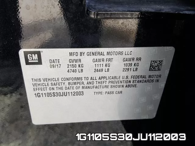 1G1105S30JU112003 фото 2