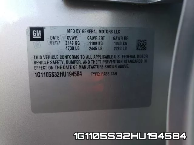 1G1105S32HU194584 фото 2