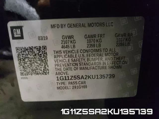 1G11Z5SA2KU135739 фото 2