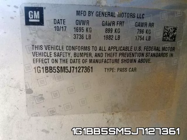 1G1BB5SM5J7127361 фото 2