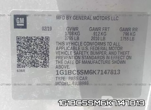1G1BC5SM6K7147813 фото 10