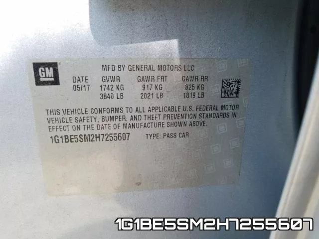 1G1BE5SM2H7255607 фото 2