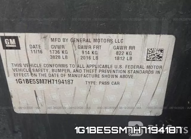 1G1BE5SM7H7194187 фото 10