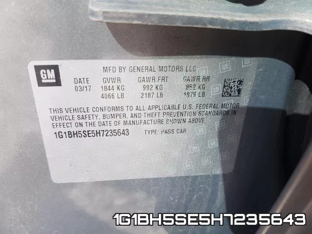 1G1BH5SE5H7235643 фото 2