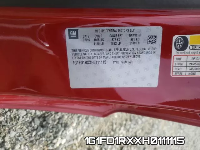 1G1FD1RXXH0111115 фото 2