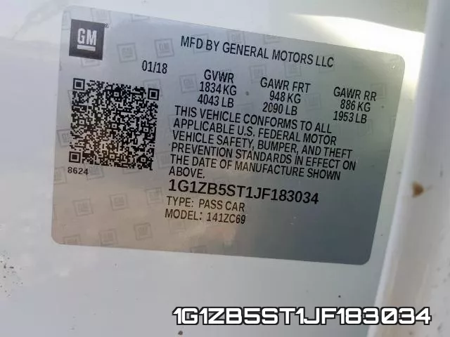 1G1ZB5ST1JF183034 фото 2