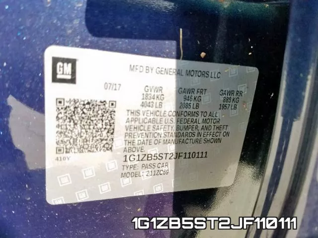 1G1ZB5ST2JF110111 фото 2