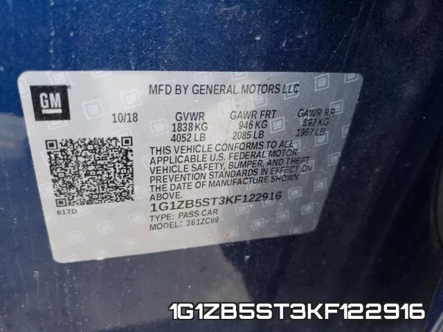 1G1ZB5ST3KF122916 фото 2