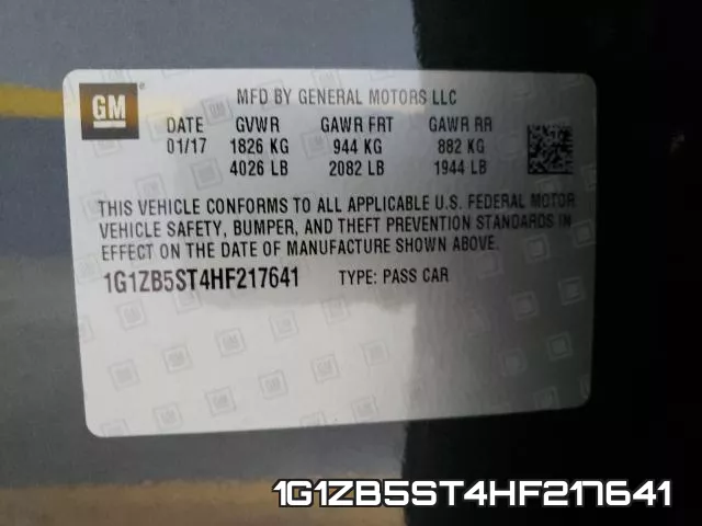 1G1ZB5ST4HF217641 фото 2