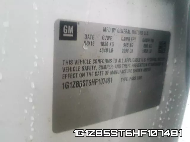 1G1ZB5ST6HF107481 фото 2