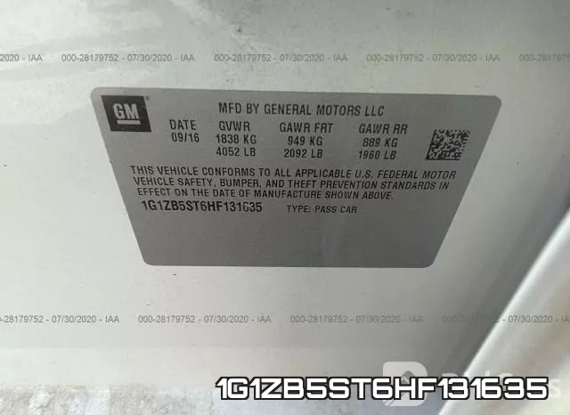 1G1ZB5ST6HF131635 фото 10