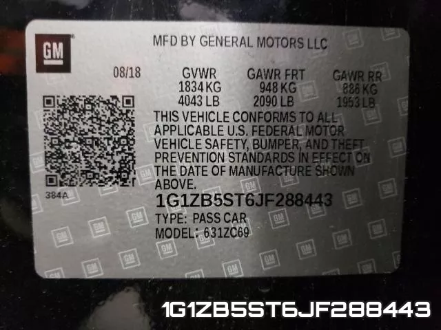1G1ZB5ST6JF288443 фото 2