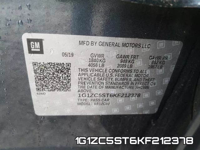 1G1ZC5ST6KF212378 фото 2