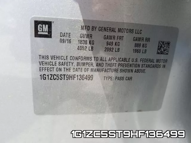 1G1ZC5ST9HF136499 фото 2