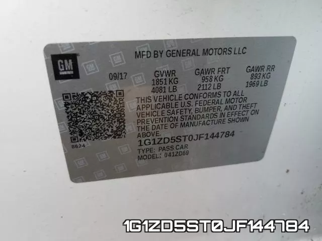 1G1ZD5ST0JF144784 фото 2