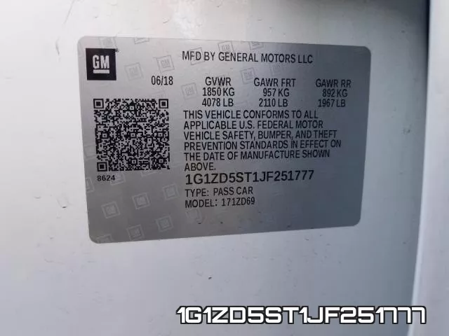 1G1ZD5ST1JF251777 фото 2