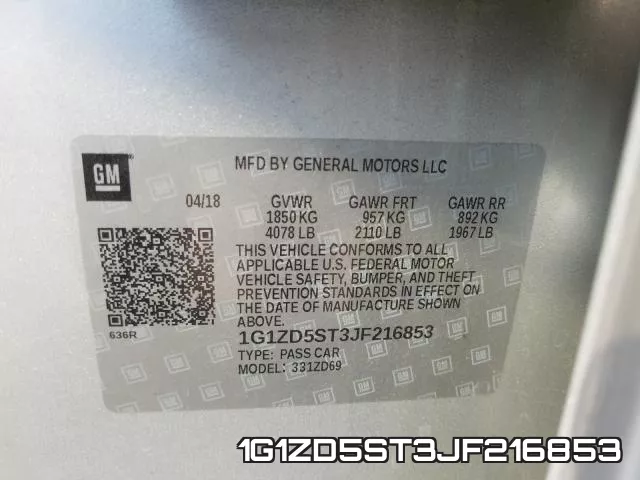 1G1ZD5ST3JF216853 фото 2