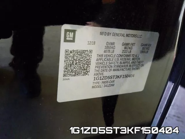 1G1ZD5ST3KF150404 фото 2