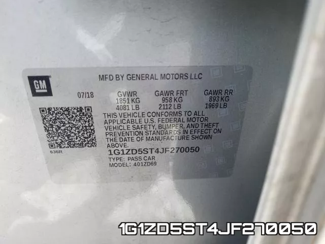 1G1ZD5ST4JF270050 фото 2