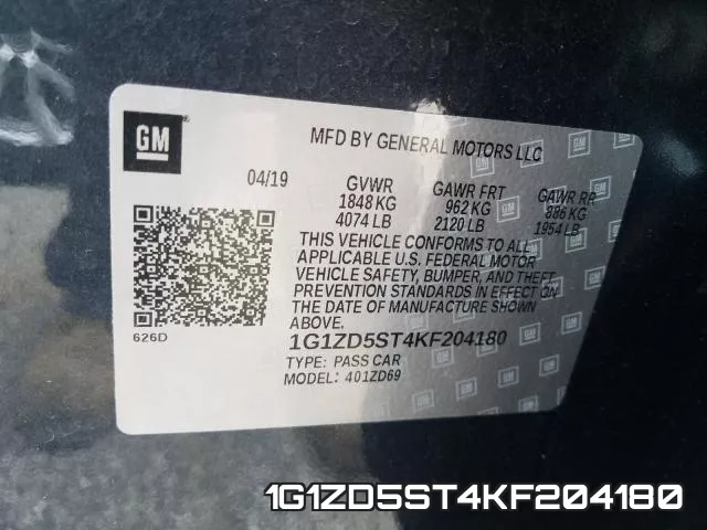 1G1ZD5ST4KF204180 фото 2