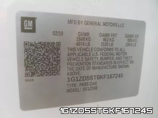 1G1ZD5ST6KF167245 фото 2