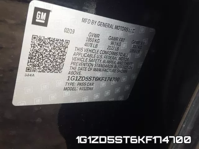 1G1ZD5ST6KF174700 фото 2