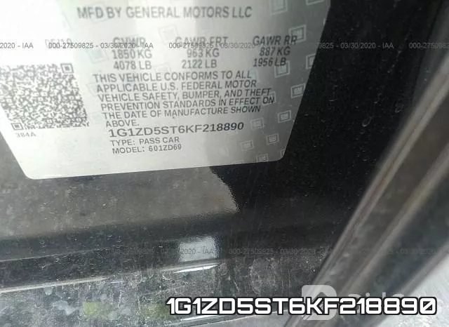 1G1ZD5ST6KF218890 фото 10