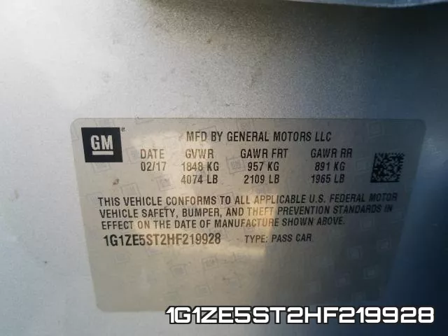 1G1ZE5ST2HF219928 фото 2