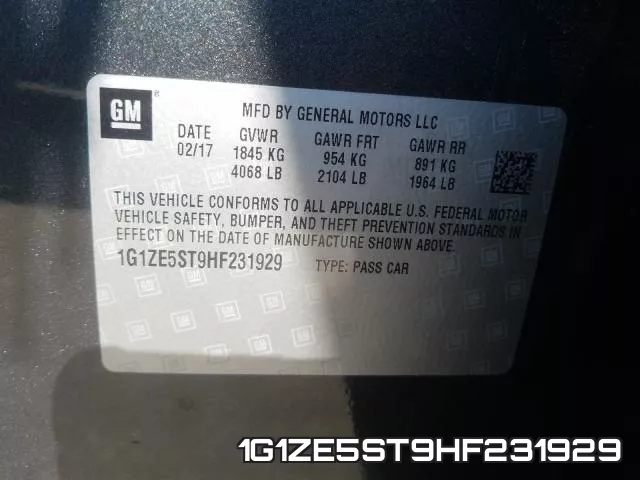 1G1ZE5ST9HF231929 фото 2