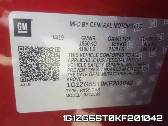 1G1ZG5ST0KF201042 фото 2