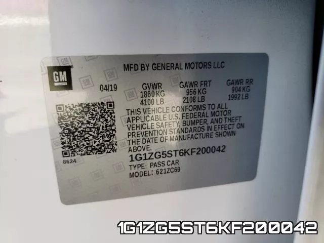 1G1ZG5ST6KF200042 фото 2