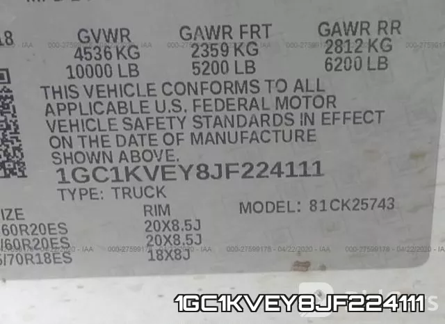 1GC1KVEY8JF224111 фото 10