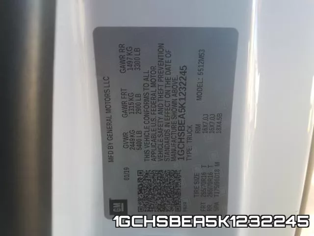 1GCHSBEA5K1232245 фото 2