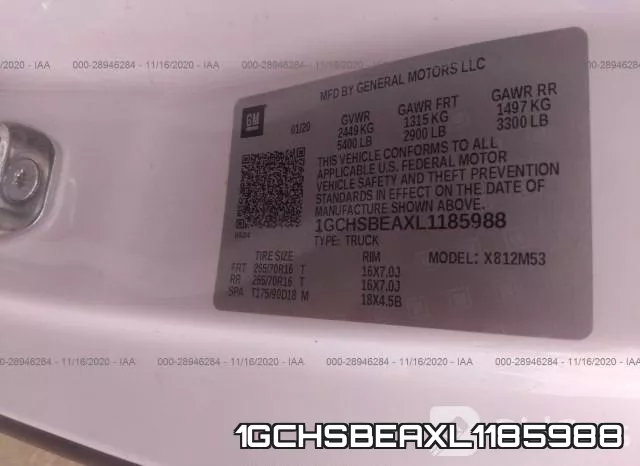 1GCHSBEAXL1185988 фото 10
