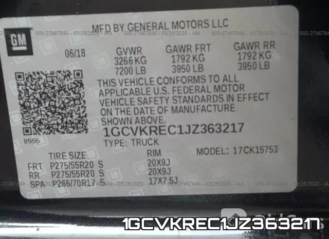 1GCVKREC1JZ363217 фото 10