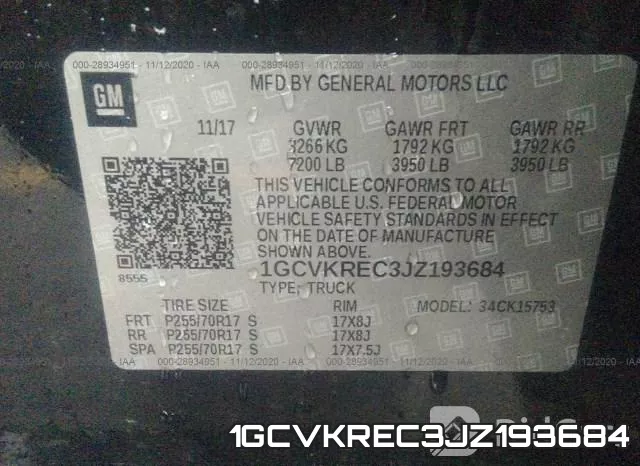 1GCVKREC3JZ193684 фото 10