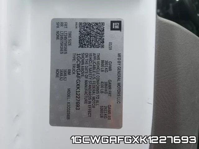 1GCWGAFGXK1227693 фото 2