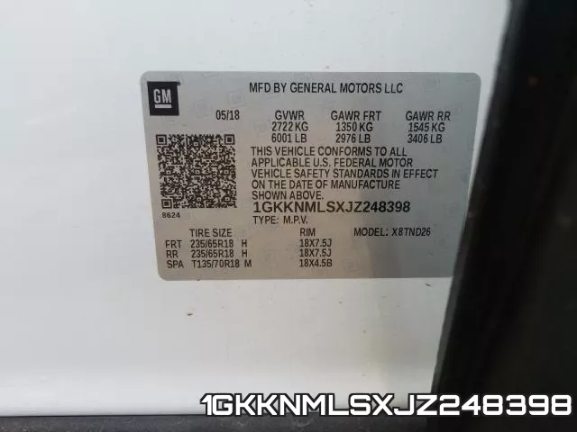 1GKKNMLSXJZ248398 фото 2